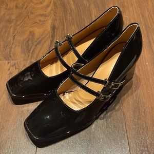 Mary Jane heel shoes square toe US7.5